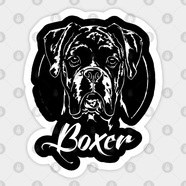 Funny Proud Boxer dog portrait Sticker by wilsigns